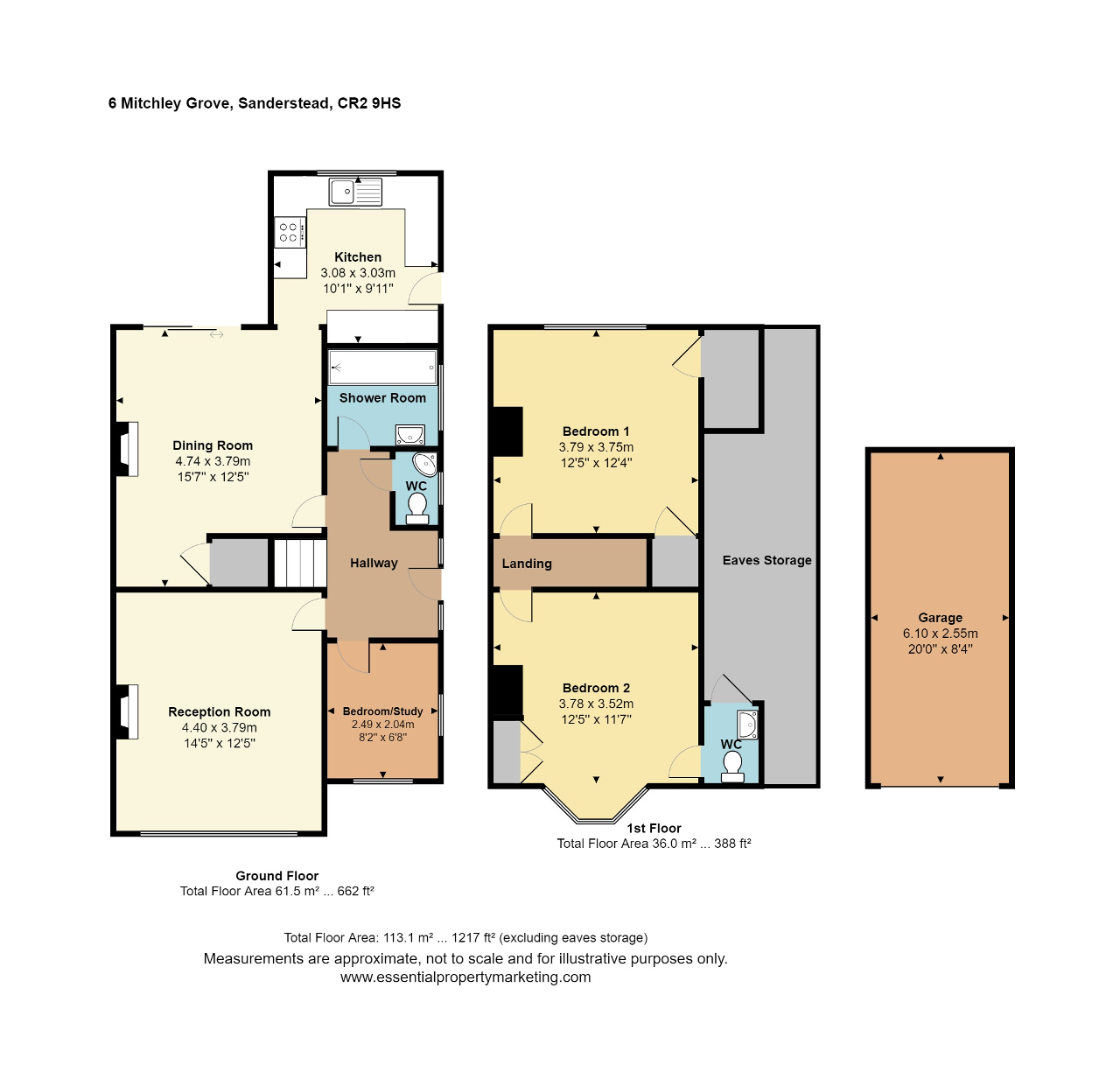 Floorplan of Mitchley Grove, Sanderstead, South Croydon, Surrey, CR2 9HS