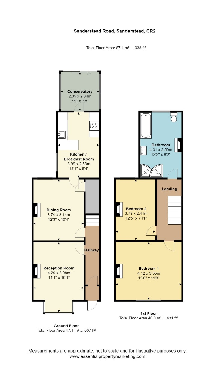 Floorplan of Sanderstead Road, South Croydon, CR2 0PE