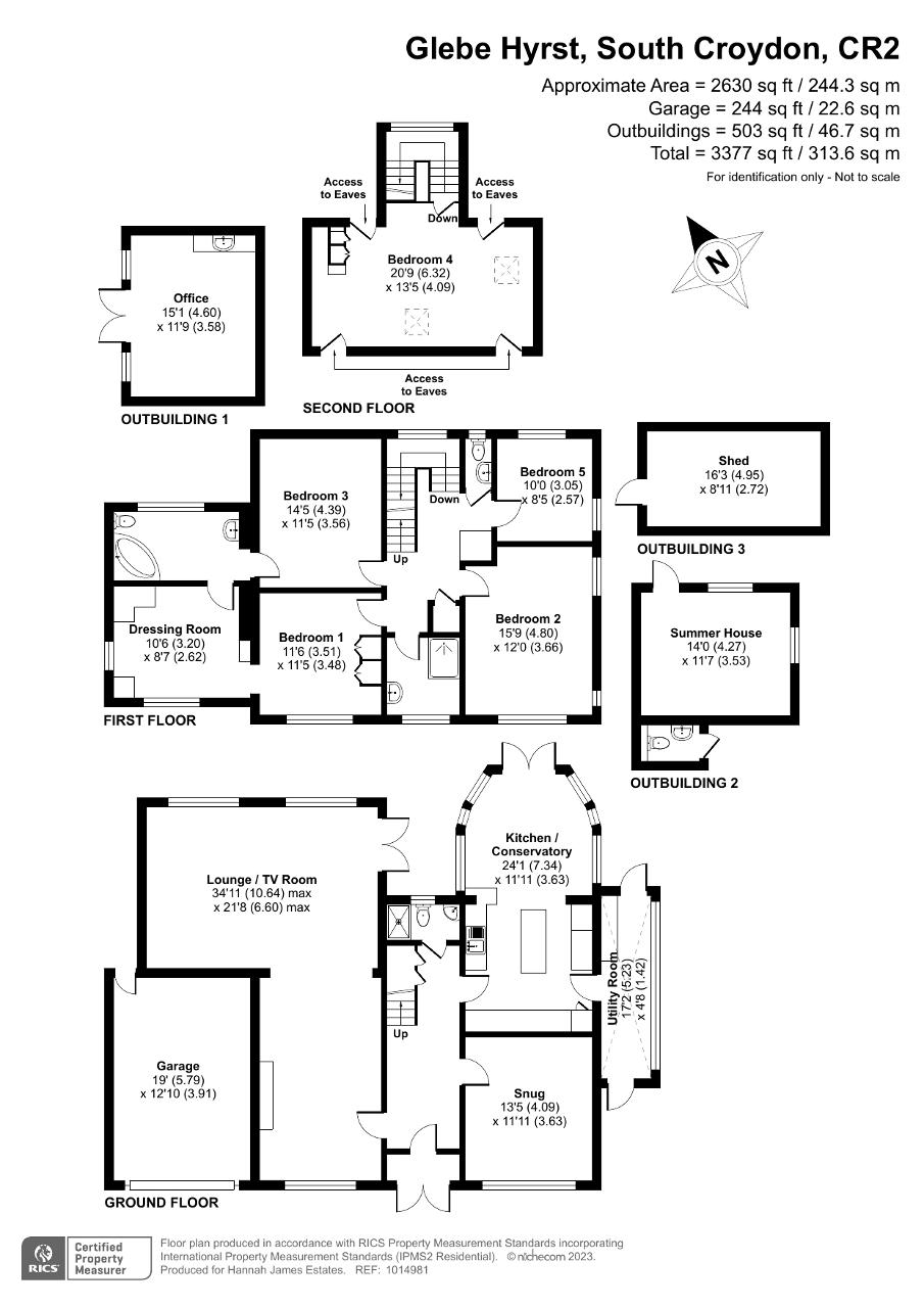 Floorplan of Glebe Hyrst, Sanderstead, South Croydon, Surrey, CR2 9JE
