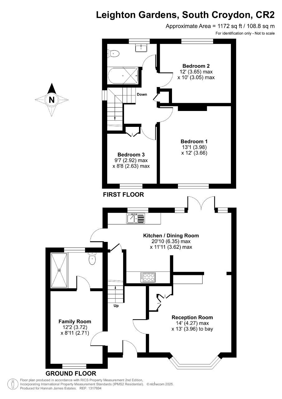 Floorplan of Leighton Gardens, Sanderstead, CR2 9DY