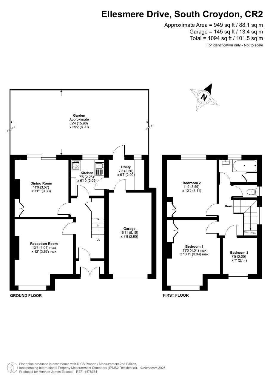 Floorplan of Ellesmere Drive, Sanderstead, South Croydon, CR2 9EH